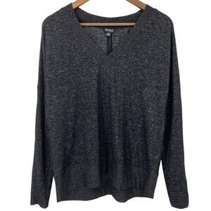 BUFFALO DAVID BITTON NWOT Cozy Knit Relaxed V Neck Sweater Heather Gray Medium